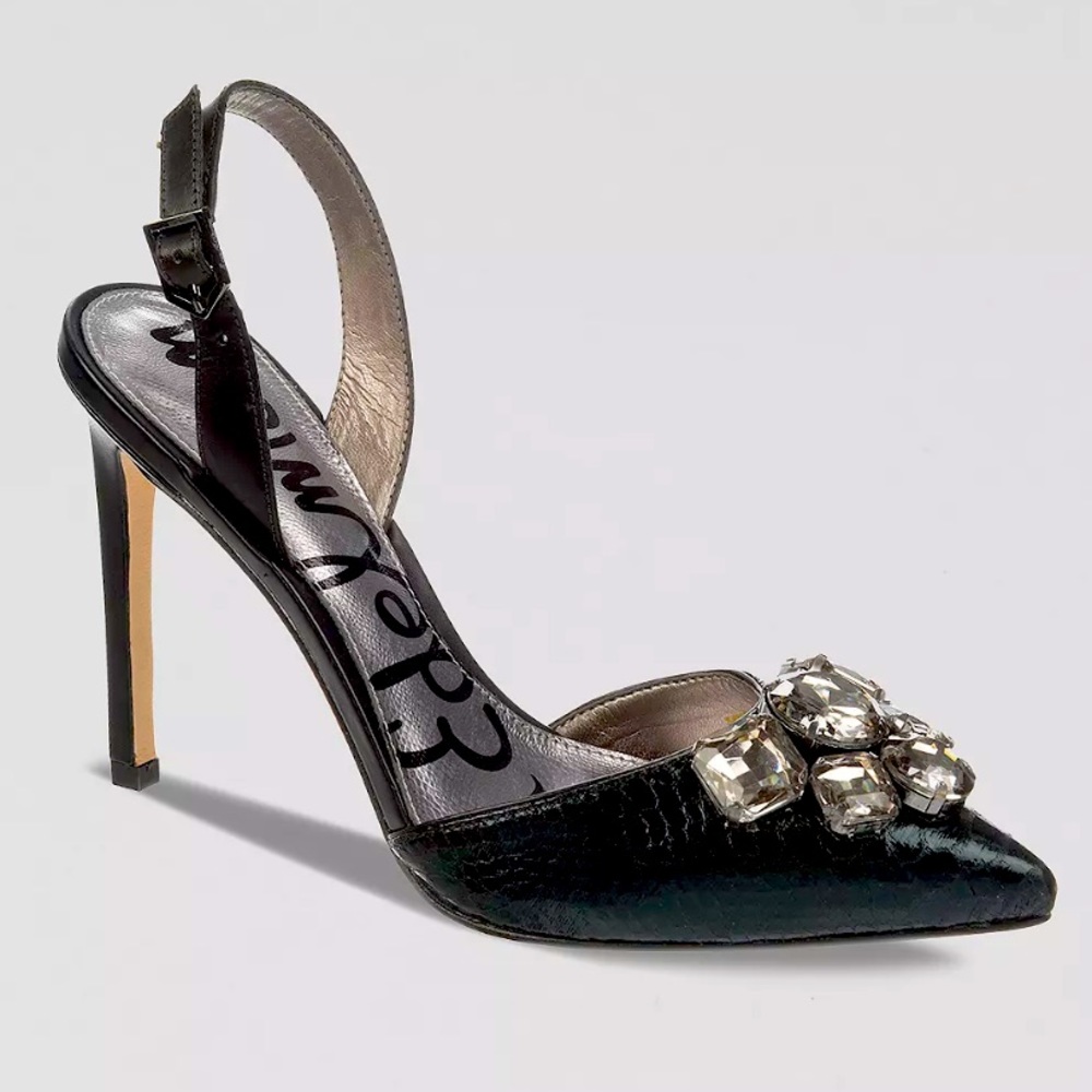 NIB Sam Edelman Black Mark Slingback Heels